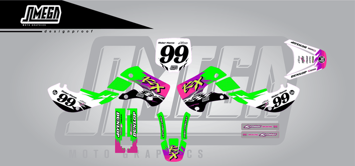 kawasaki kx 65 kx slasher sticker kit flat lay