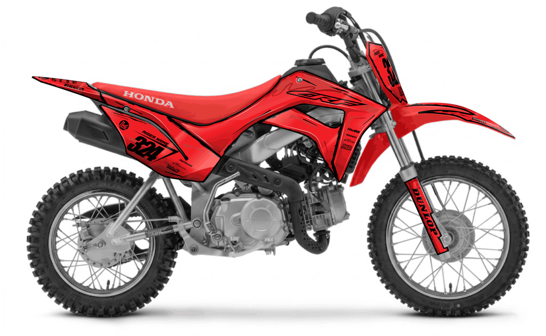 honda crf 110f red manga graphics kit