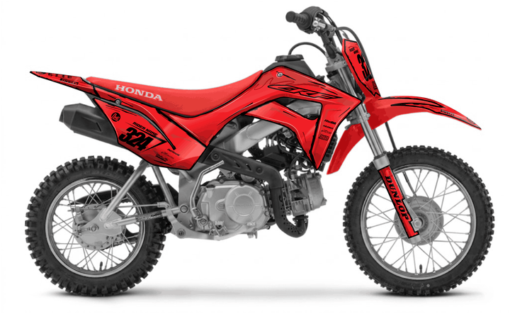 honda crf 110f red manga graphics kit