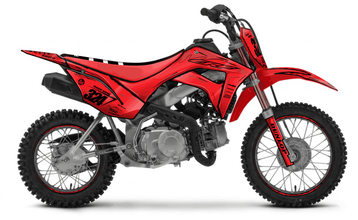 honda crf 110f red manga graphics kit