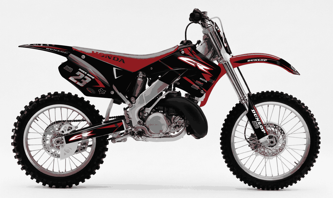 honda cr 125 metallic red graphics kit