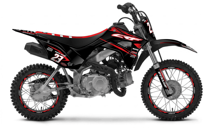 honda crf 110f metallic red graphics kit