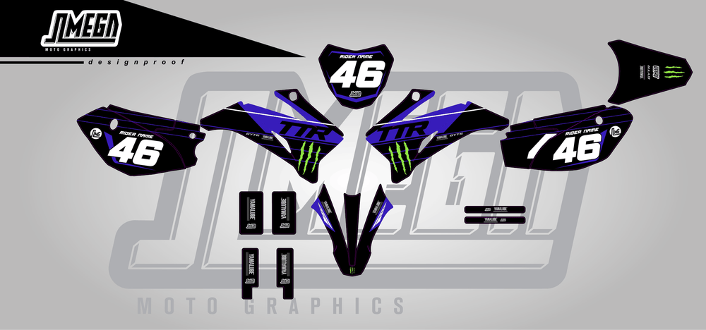 yamaha ttr 110 monster sticker kit flat lay