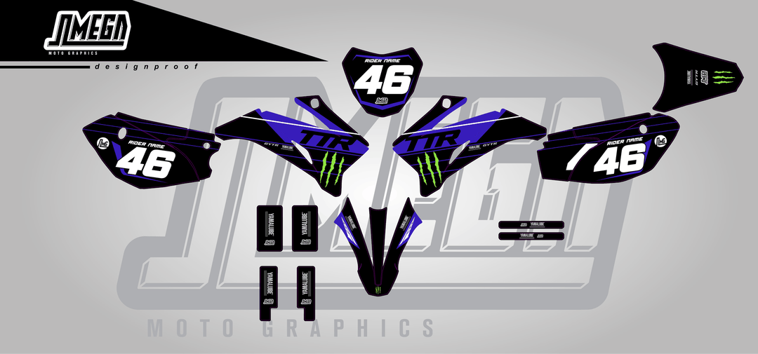 yamaha ttr 110 monster sticker kit flat lay