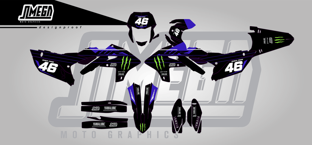 yamaha wr250f monster sticker kit flat lay