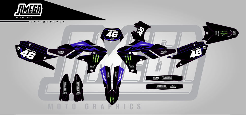yamaha wr450f monster sticker kit flat lay