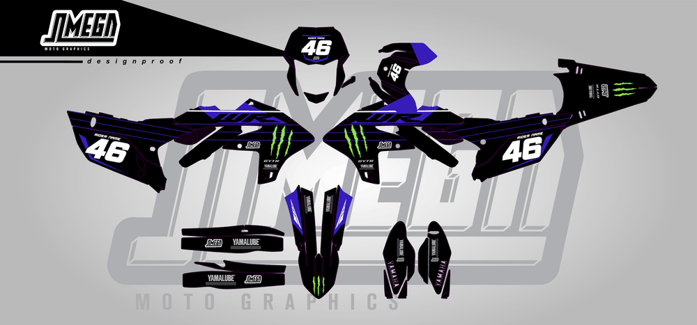 yamaha wr450f monster sticker kit flat lay