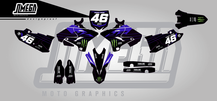 yamaha yz 125 monster sticker kit flat lay