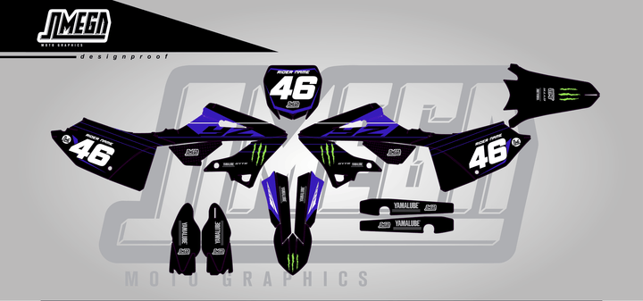 yamaha yz 125 monster sticker kit flat lay