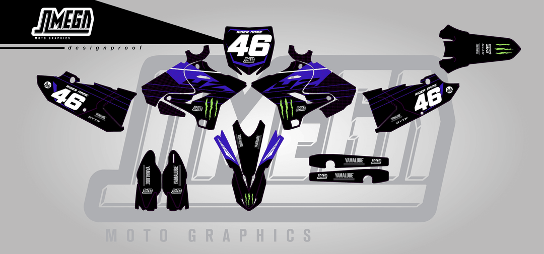 yamaha yz 250 monster sticker kit flat lay