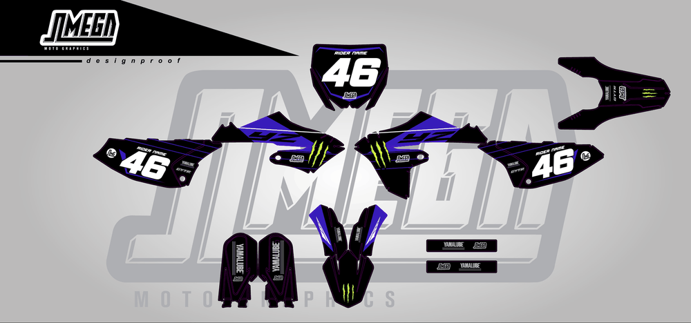 yamaha yz 65 monster sticker kit flat lay