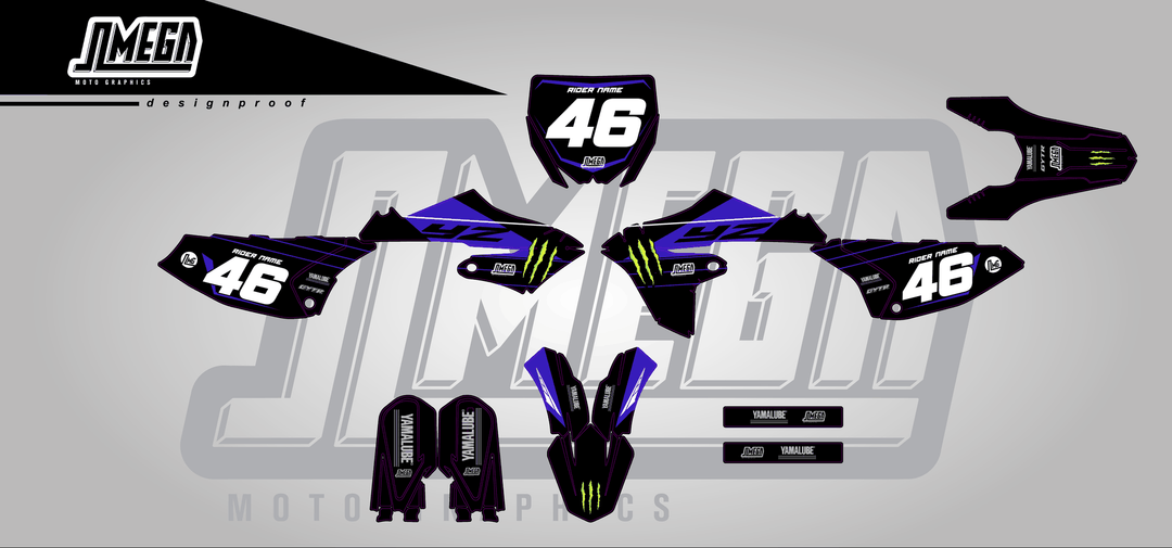 yamaha yz 65 monster sticker kit flat lay