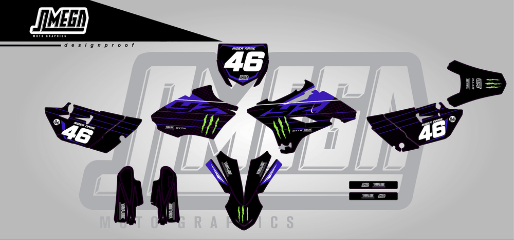 yamaha yz 85 monster sticker kit flat lay