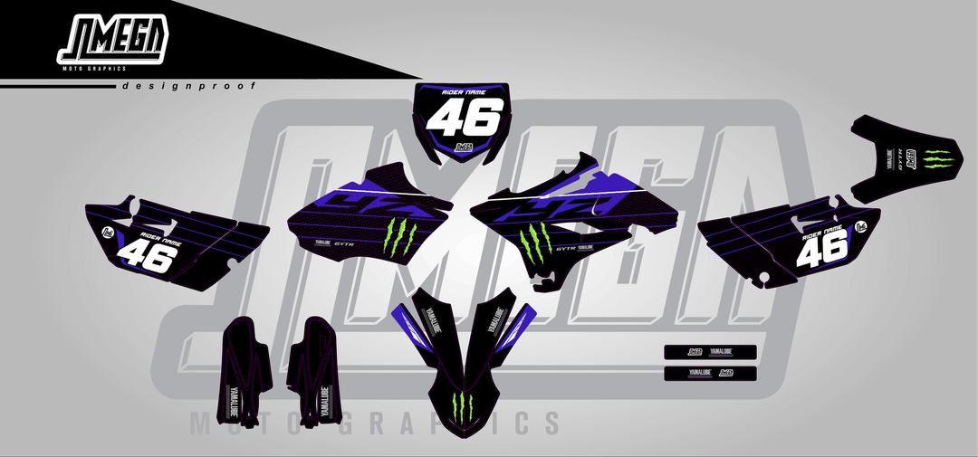 yamaha yz 85 monster sticker kit flat lay