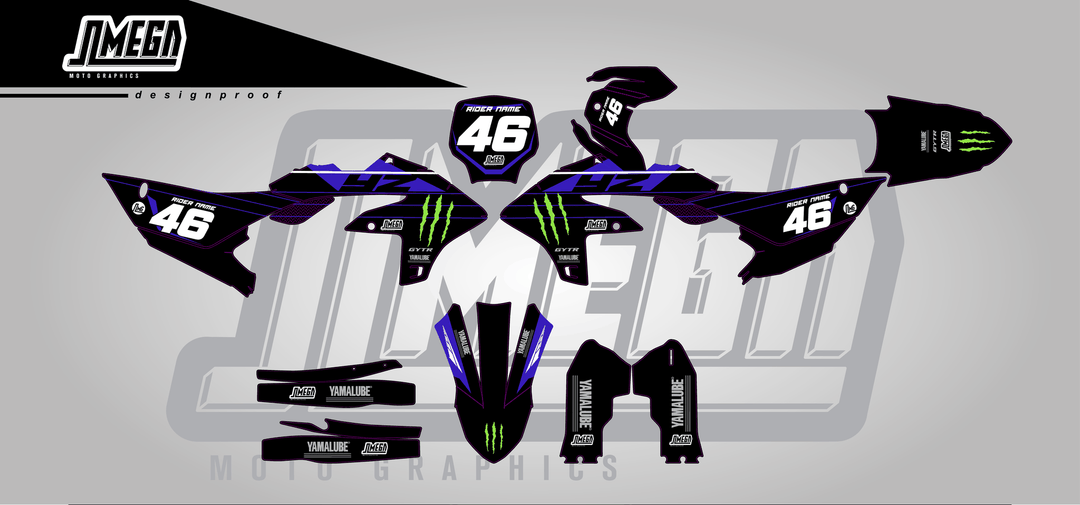 yamaha yz450f monster sticker kit flat lay