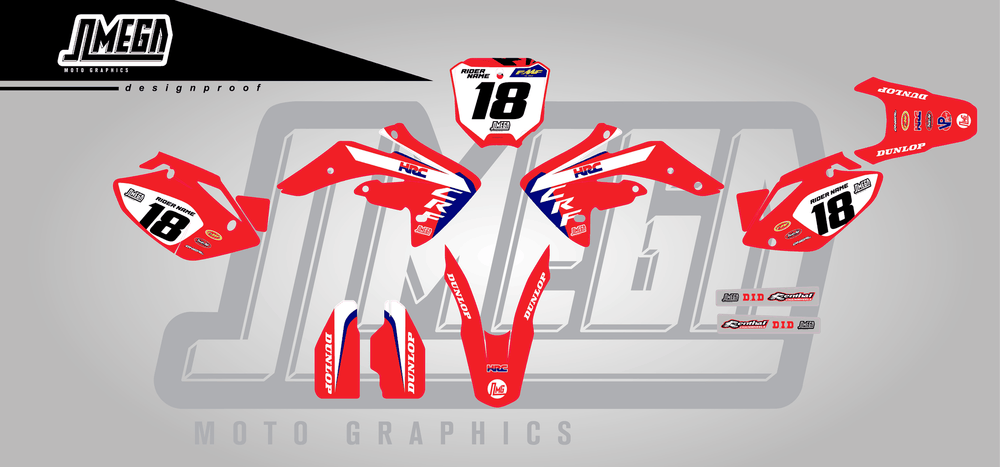 honda crf 150r lawrence 24 sticker kit flat lay