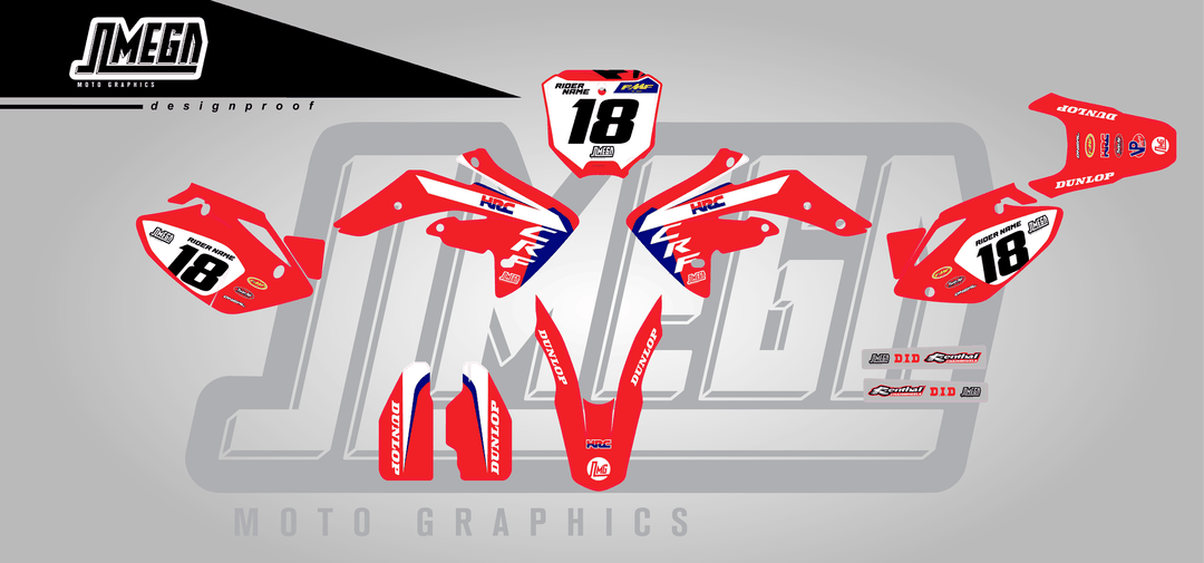 honda crf 150r lawrence 24 sticker kit flat lay