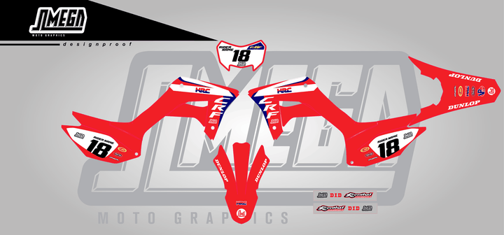 honda crf 250f lawrence 24 sticker kit flat lay