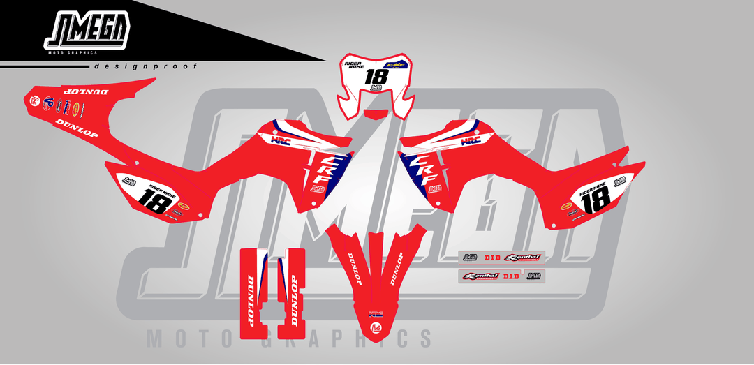 honda crf 300f lawrence 24 sticker kit flat lay