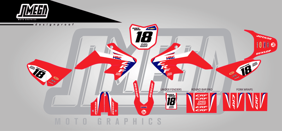 honda crf 50 lawrence 24 sticker kit flat lay