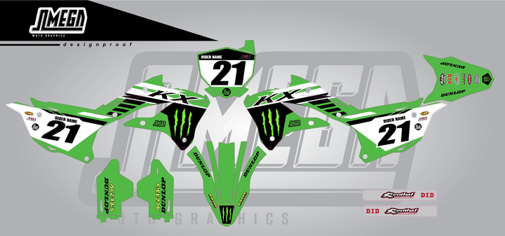kawasaki kx 112 anderson 24 sticker kit flat lay