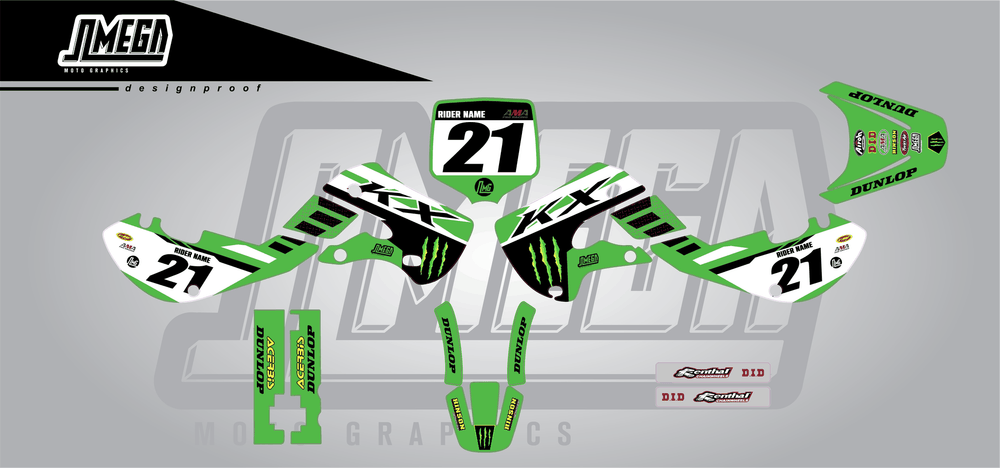 kawasaki kx 65 anderson 24 sticker kit flat lay