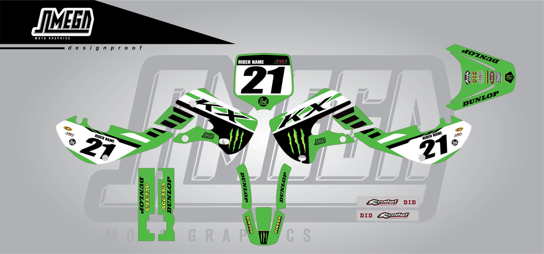kawasaki kx 65 anderson 24 sticker kit flat lay