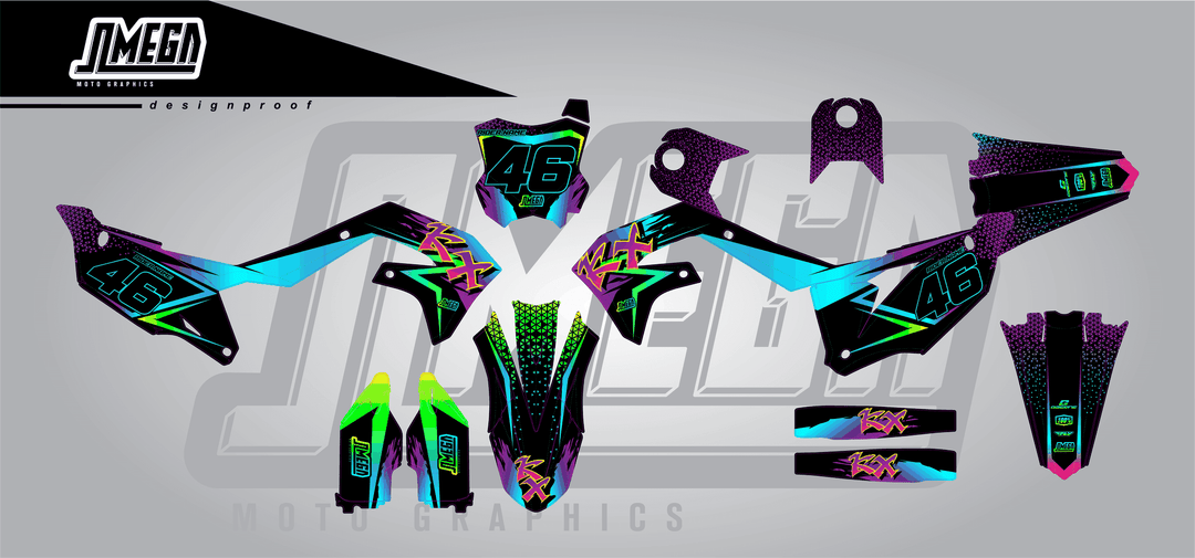 kawasaki kxf 450 double vision sticker kit flat lay