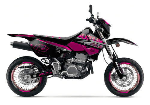 Pink and Black Sticker kit for Suzuki DRZ 400SM 2000 - 2020
