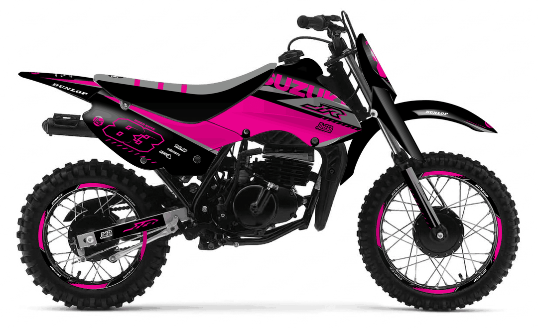 suzuki jr 80 pink and black graphics kit