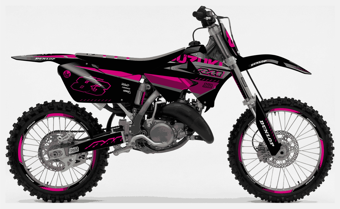 suzuki rm 250 pink and black graphics kit