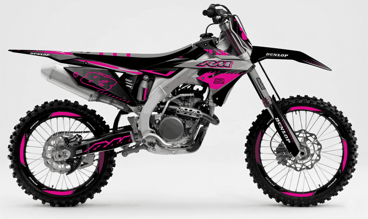 suzuki rmz 250 pink and black graphics kit