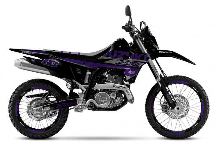 suzuki dr-z4s purple and black graphics kit
