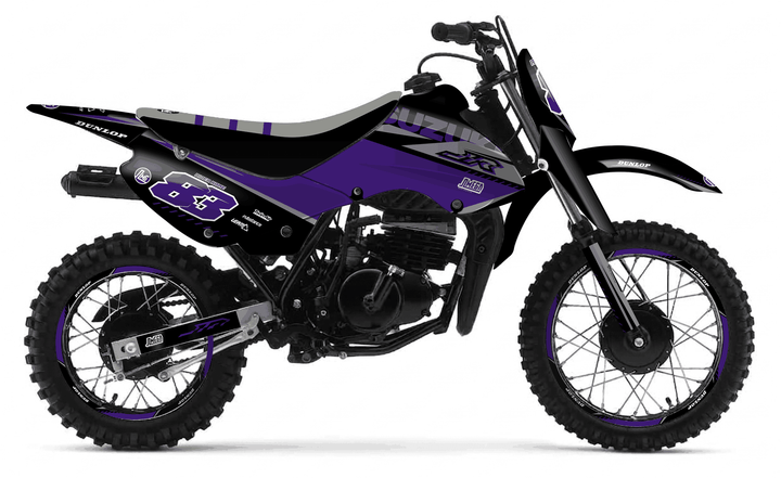 suzuki jr 80 purple and black graphics kit
