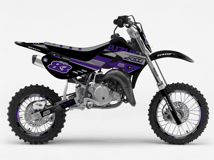 suzuki rm 65 purple and black graphics kit