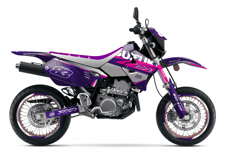 suzuki drz 400sm purple and pink graphics kit