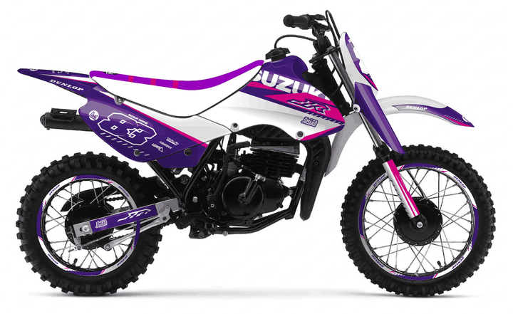 suzuki jr 80 purple and pink graphics kit