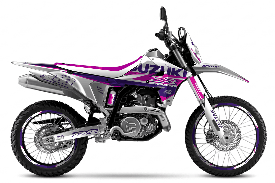 suzuki dr-z4s white and purple graphics kit