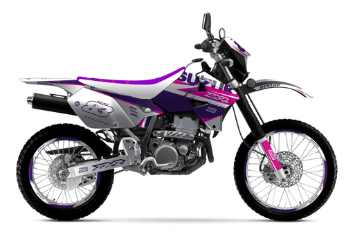 White and Purple Sticker kit for Suzuki DRZ 400S 2000 - 2023