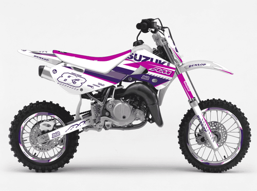 White and Purple Sticker kit for Suzuki RM 65 2000 - 2013