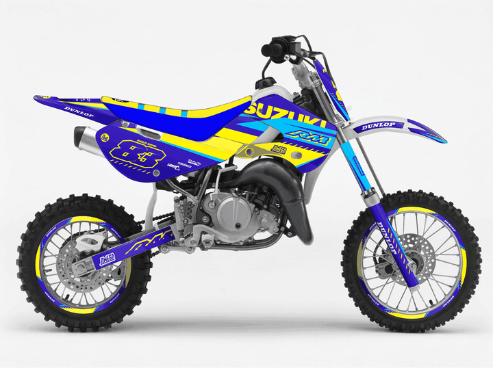 suzuki rm 65 blue and yellow graphics kit