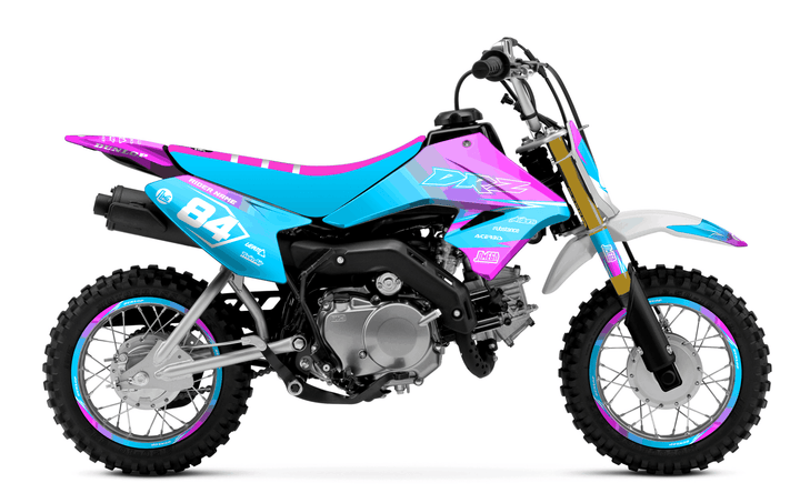 suzuki drz 70 pink and blue fade graphics kit