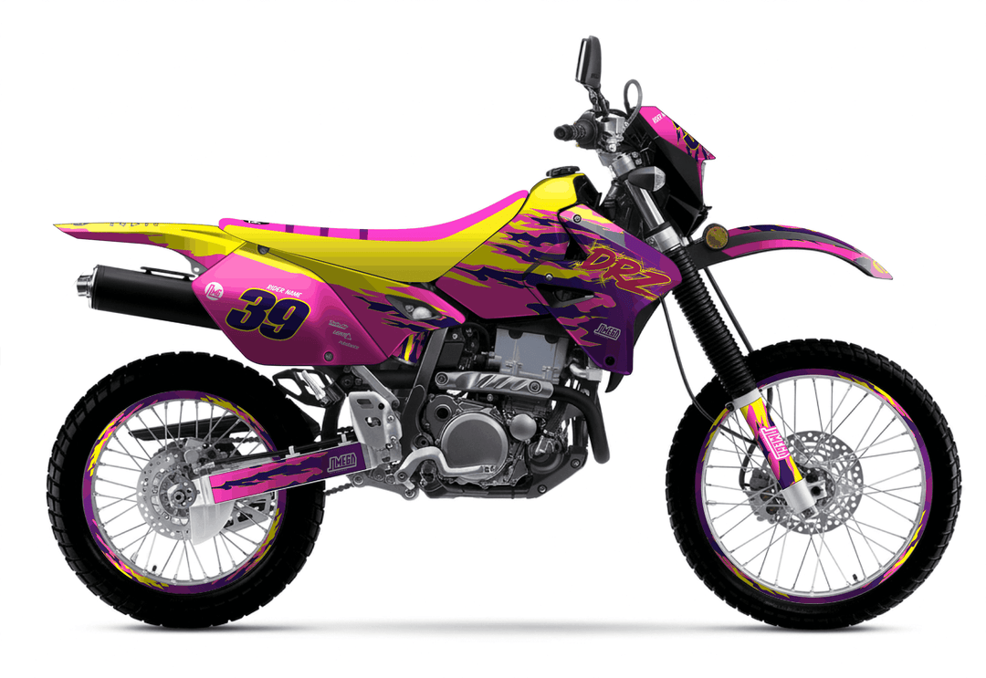 suzuki drz 400s pink retro graphics kit