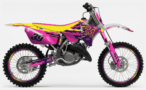 Pink Retro Sticker kit for Suzuki RM 125 2001 - 2012