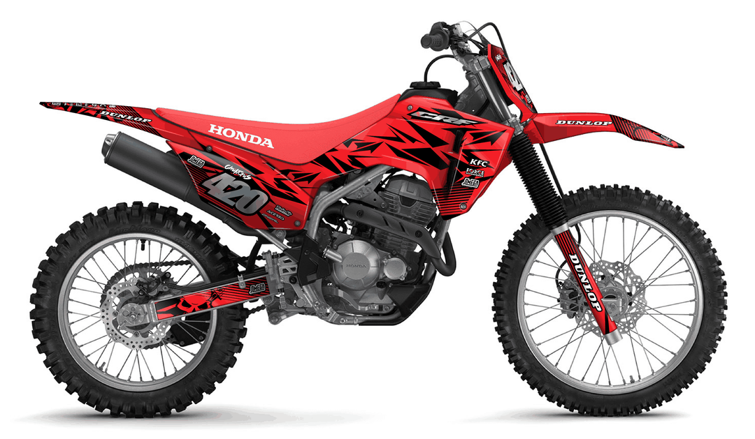 honda crf 300f red chungus graphics kit