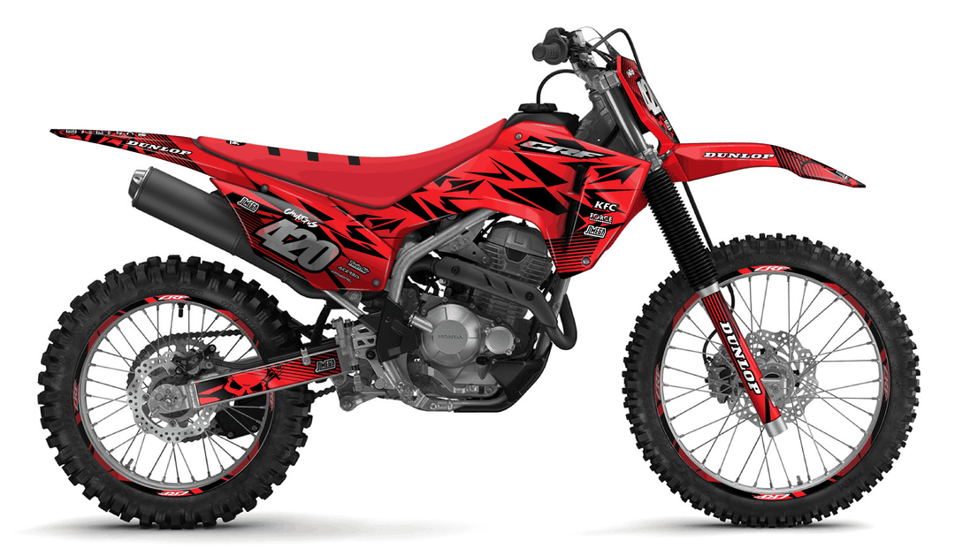 honda crf 300f red chungus graphics kit