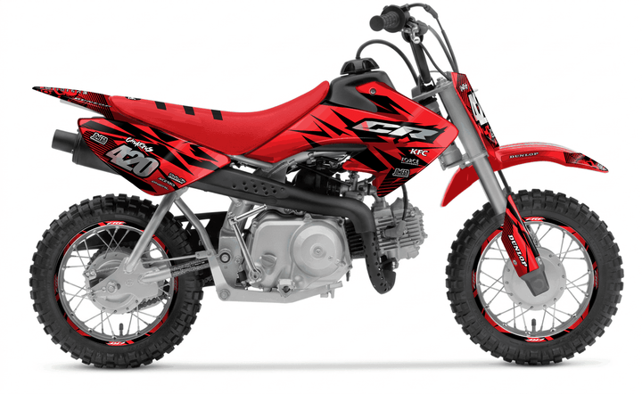honda crf 50 red chungus graphics kit