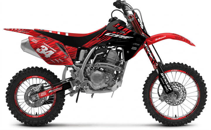 honda crf 150r red tiger graphics kit