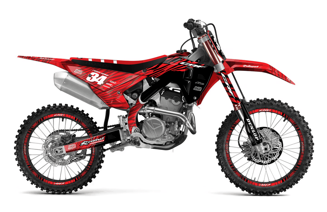 honda crf 250r red tiger graphics kit