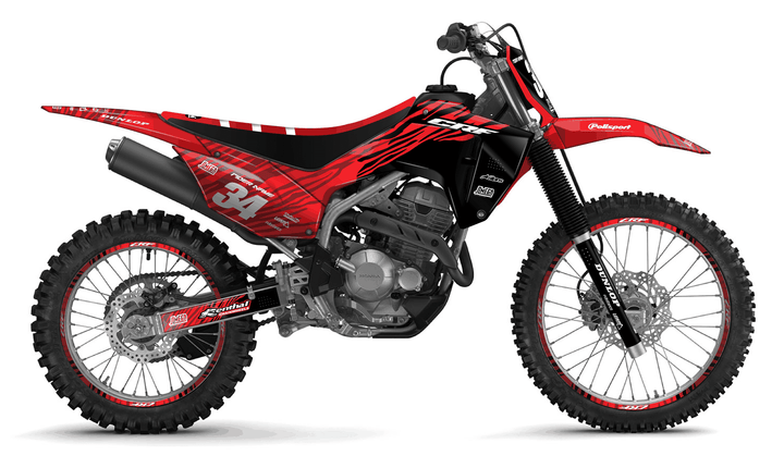 honda crf 300f red tiger graphics kit